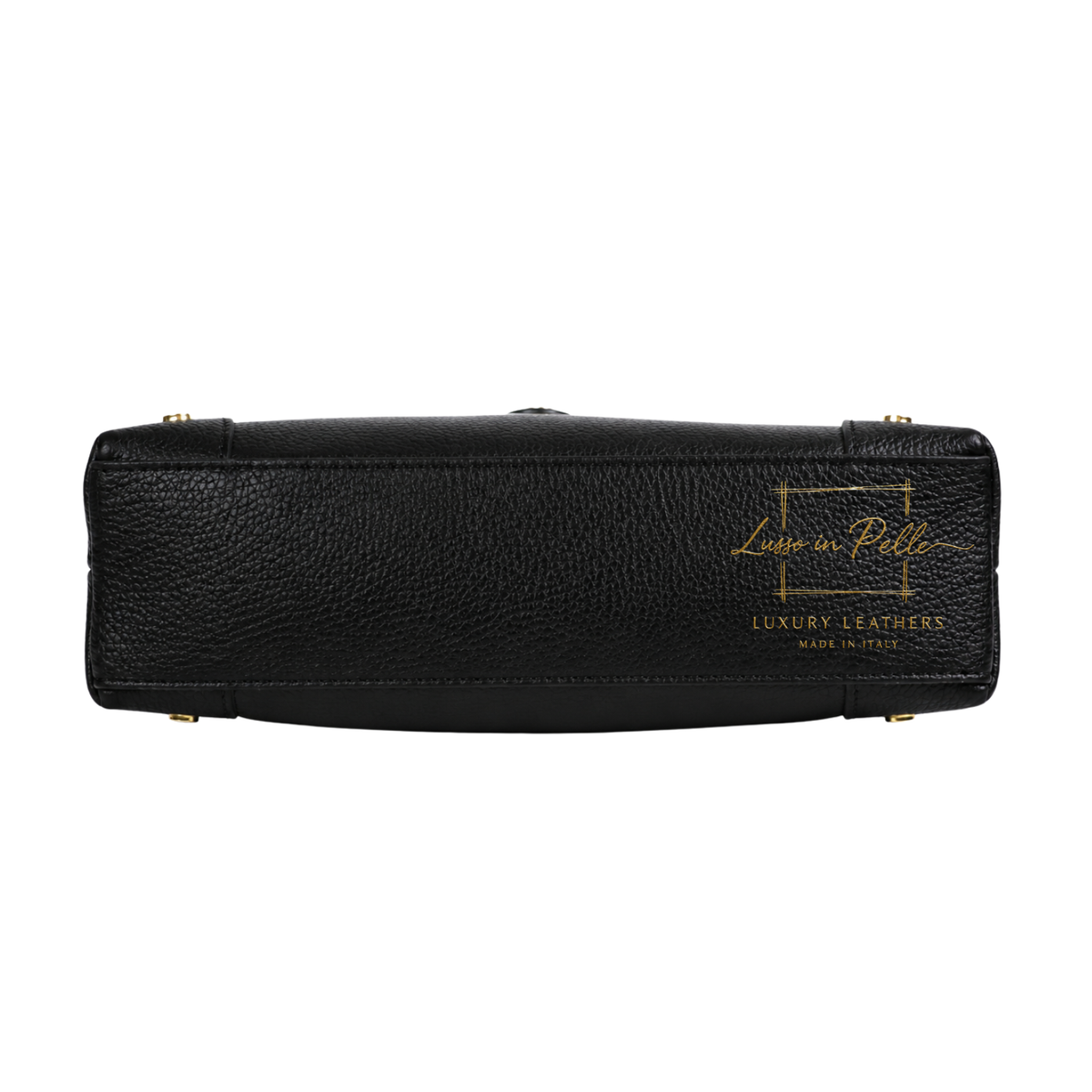 Genuine Leather Shoulder Bag with Stud Detail & Adjustable Detachable Strap