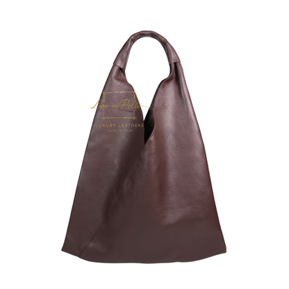 Genuine Leather Hobo Shoulder Bag with Matching Coin Pouch
