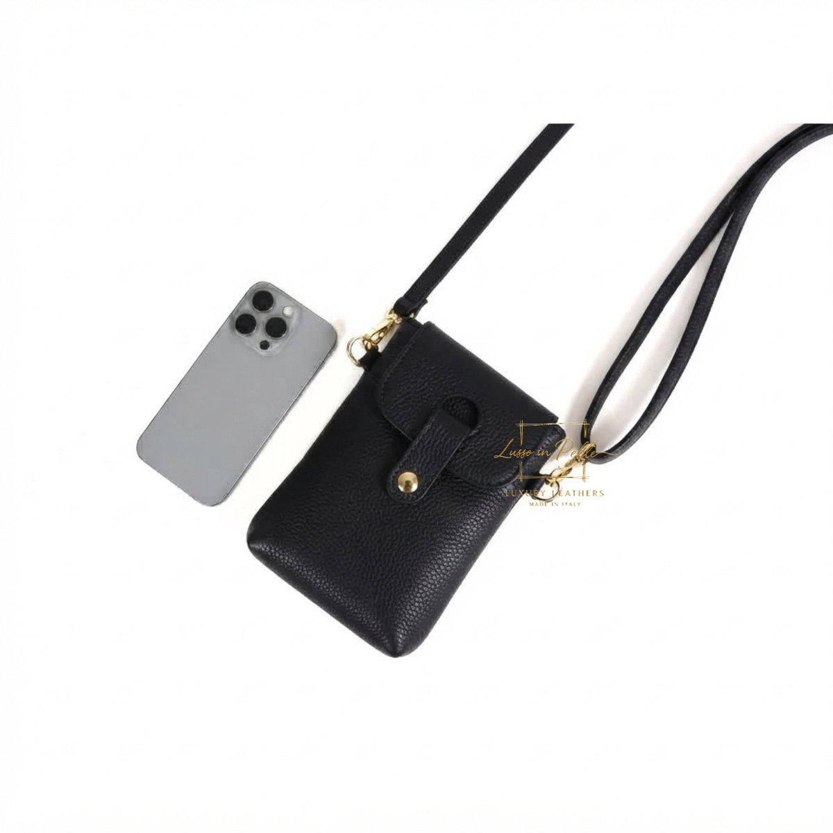 Genuine Leather Compact Phone Crossbody Bag