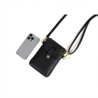 Genuine Leather Compact Phone Crossbody Bag