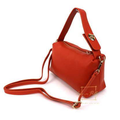 Top Handle Crossbody Leather Bad with Adjustable Detachable Straps