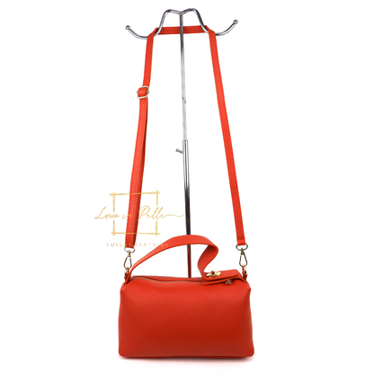 Top Handle Crossbody Leather Bad with Adjustable Detachable Straps