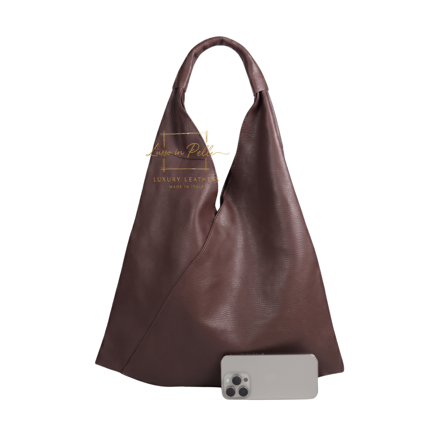 Genuine Leather Hobo Shoulder Bag with Matching Coin Pouch