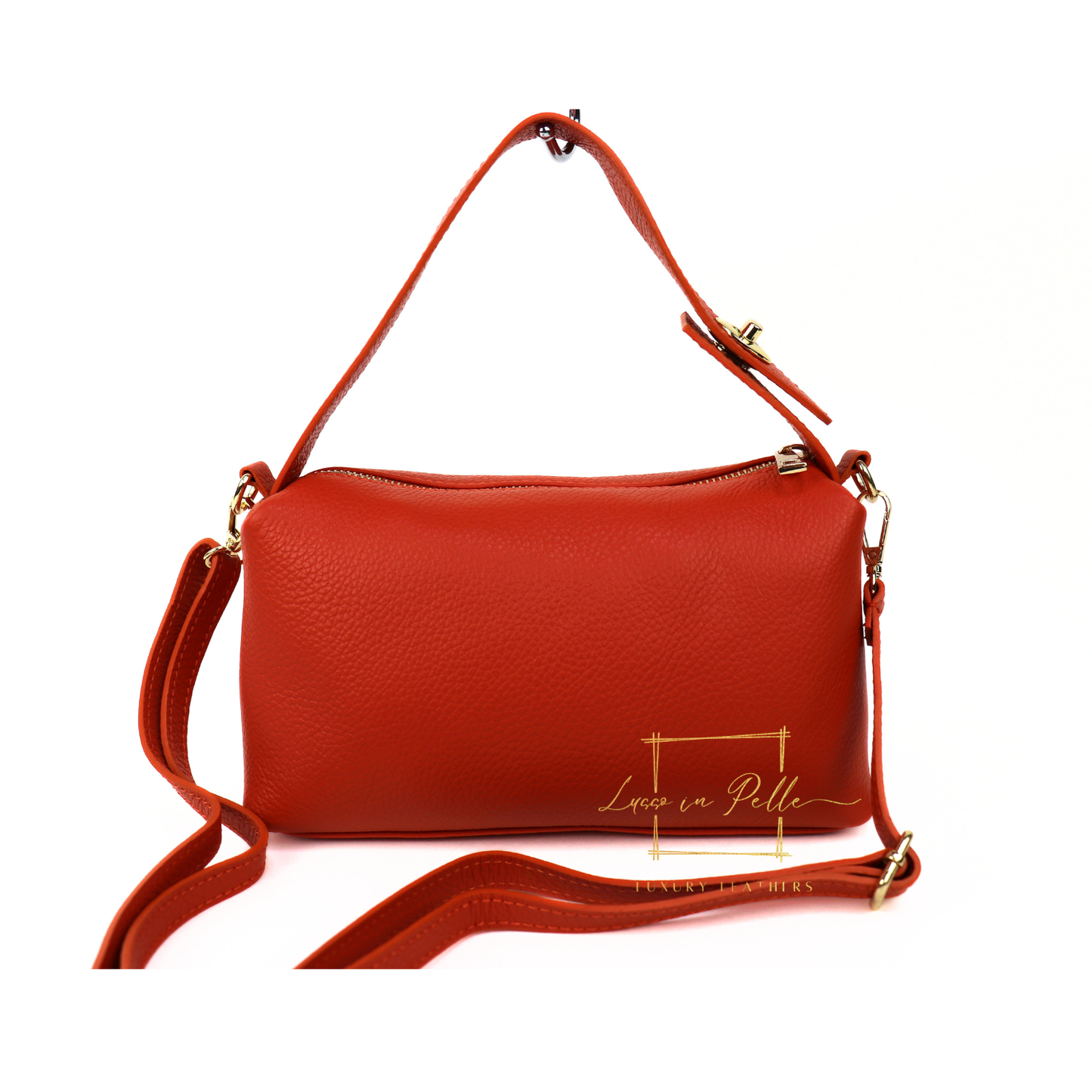 Top Handle Crossbody Leather Bad with Adjustable Detachable Straps