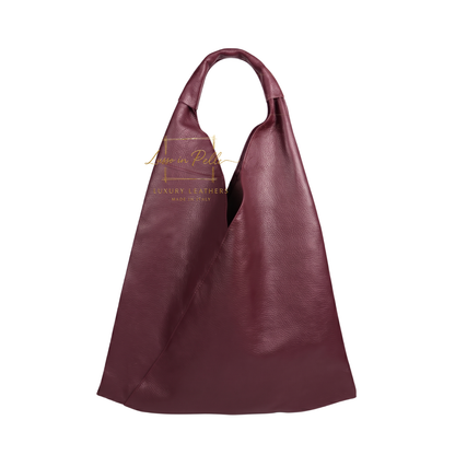 Genuine Leather Hobo Shoulder Bag with Matching Coin Pouch