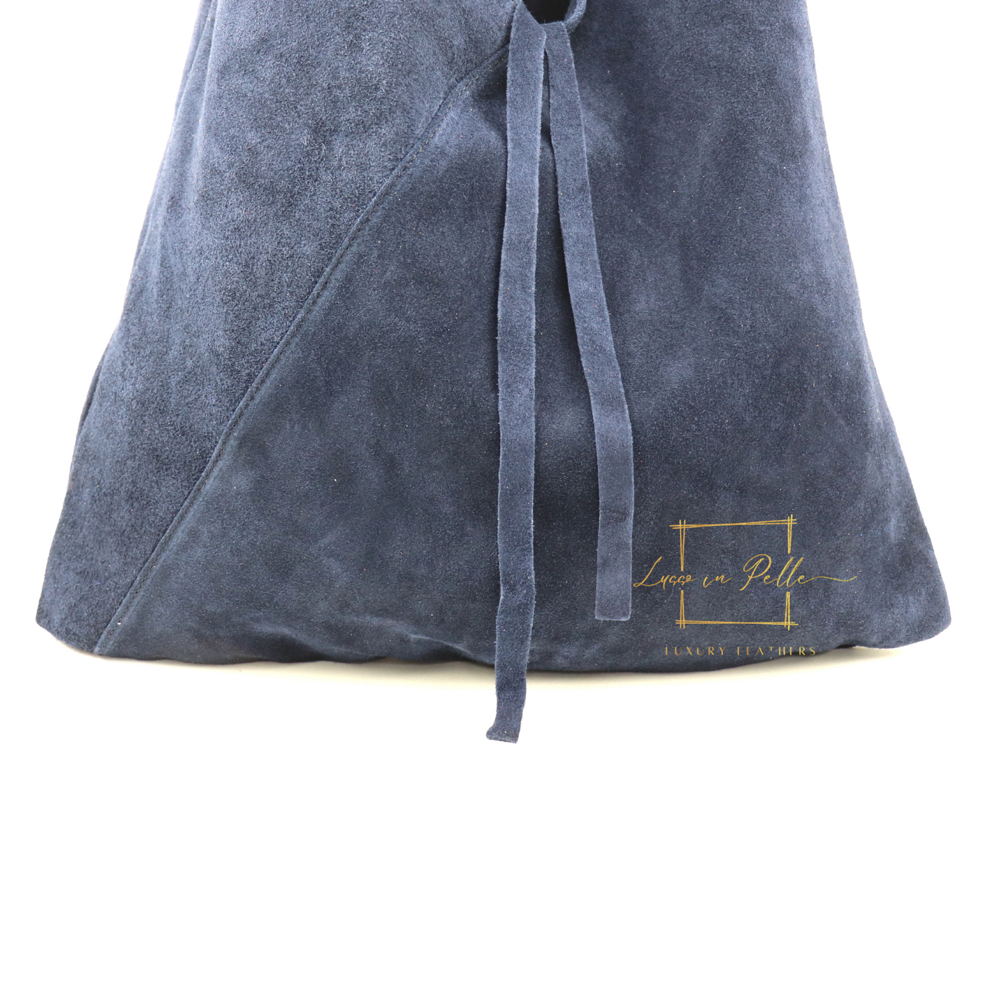 Milano Italian Suede Slouch Hobo Bag with Tan Leather Handle