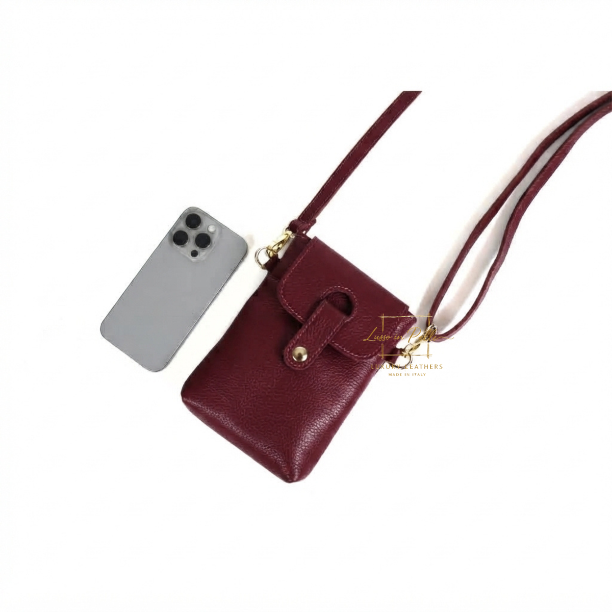 Genuine Leather Compact Phone Crossbody Bag