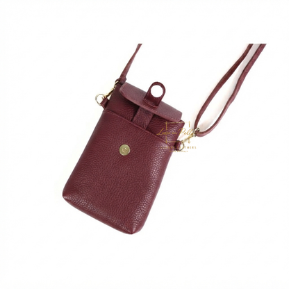 Genuine Leather Compact Phone Crossbody Bag