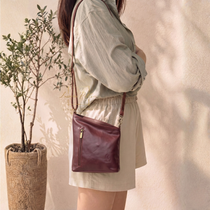 Genuine Soft Italian Leather Crossbody Messenger Handbag