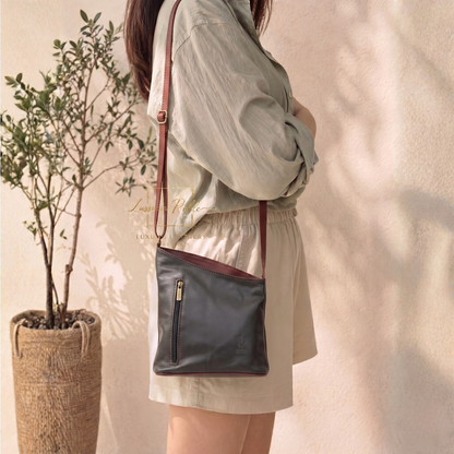 Genuine Soft Italian Leather Crossbody Messenger Handbag