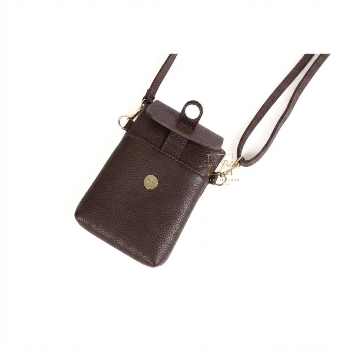 Genuine Leather Compact Phone Crossbody Bag