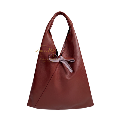 Genuine Leather Hobo Shoulder Bag with Matching Coin Pouch