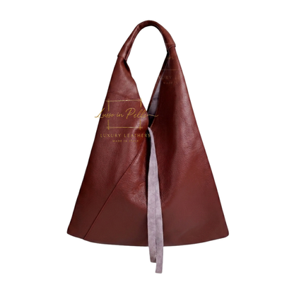 Genuine Leather Hobo Shoulder Bag with Matching Coin Pouch