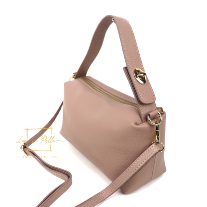 Top Handle Crossbody Leather Bad with Adjustable Detachable Straps