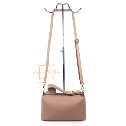 Top Handle Crossbody Leather Bad with Adjustable Detachable Straps