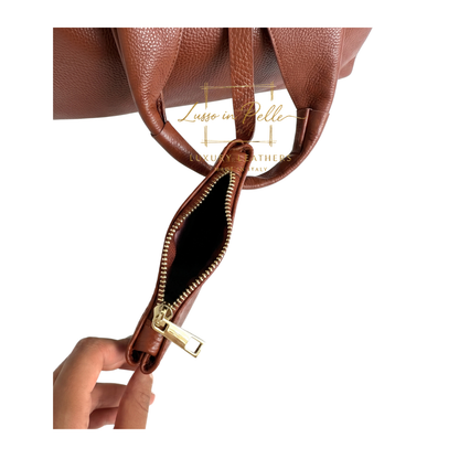 Genuine Leather Hobo Shoulder Bag with Matching Coin Pouch