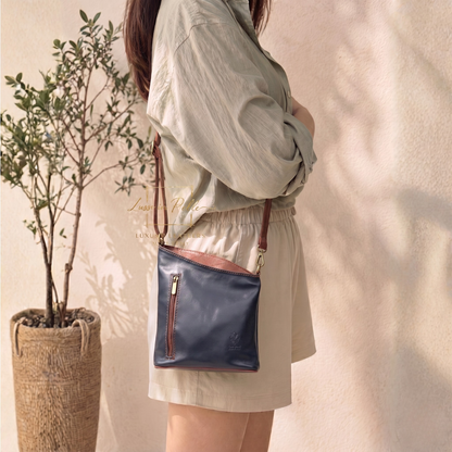 Genuine Soft Italian Leather Crossbody Messenger Handbag