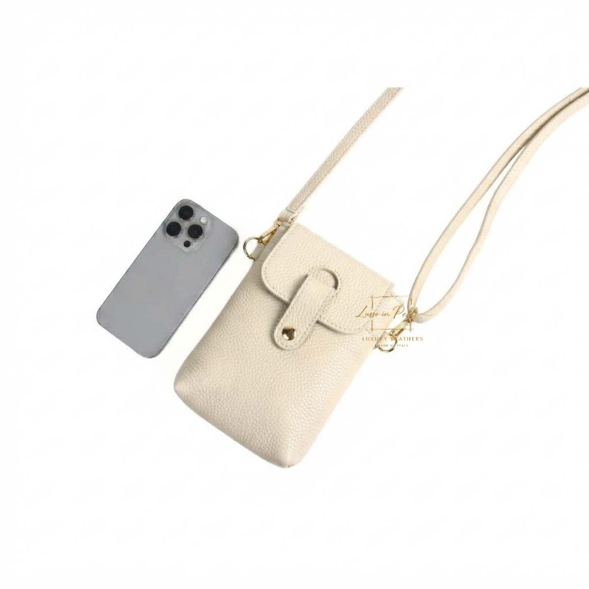 Genuine Leather Compact Phone Crossbody Bag