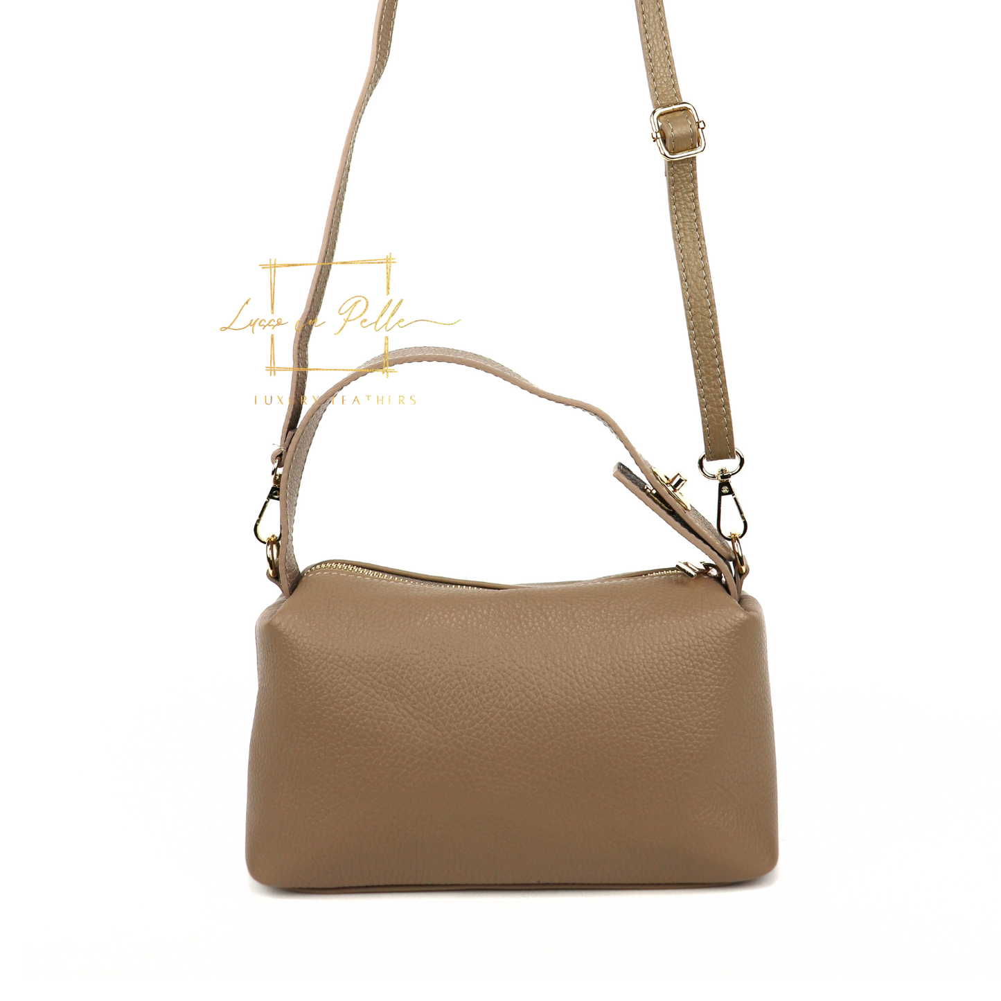 Top Handle Crossbody Leather Bad with Adjustable Detachable Straps