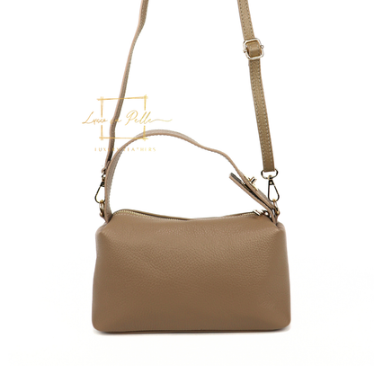Top Handle Crossbody Leather Bad with Adjustable Detachable Straps