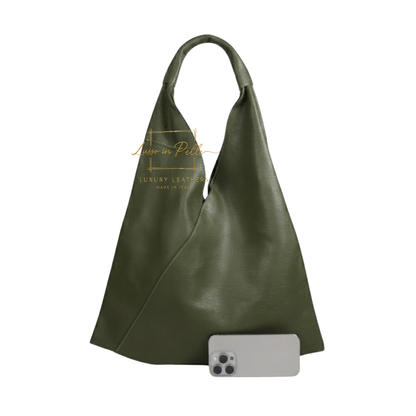 Genuine Leather Hobo Shoulder Bag with Matching Coin Pouch