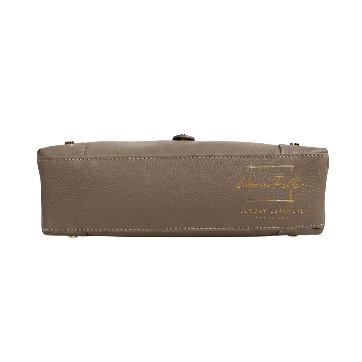 Genuine Leather Shoulder Bag with Stud Detail & Adjustable Detachable Strap