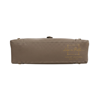 Genuine Leather Shoulder Bag with Stud Detail & Adjustable Detachable Strap
