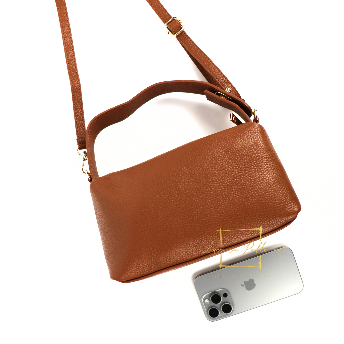 Top Handle Crossbody Leather Bad with Adjustable Detachable Straps
