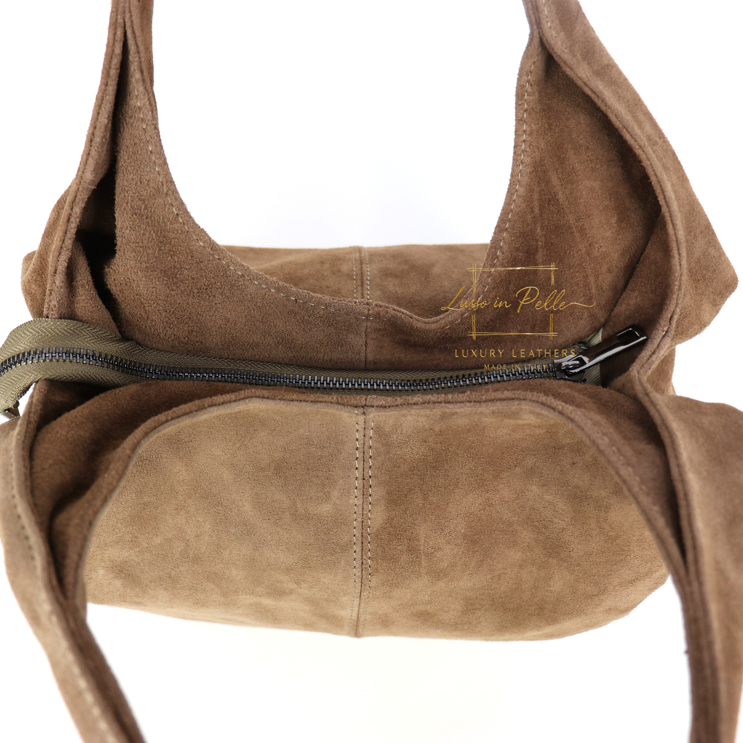 Lusso Large Double Handle Suede Shoulder Tote