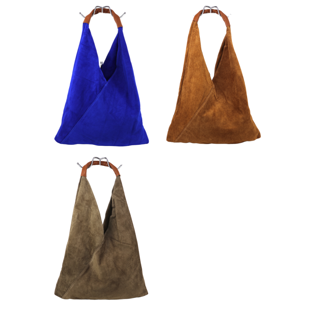 Large Genuine Italian Suede Tote Bag