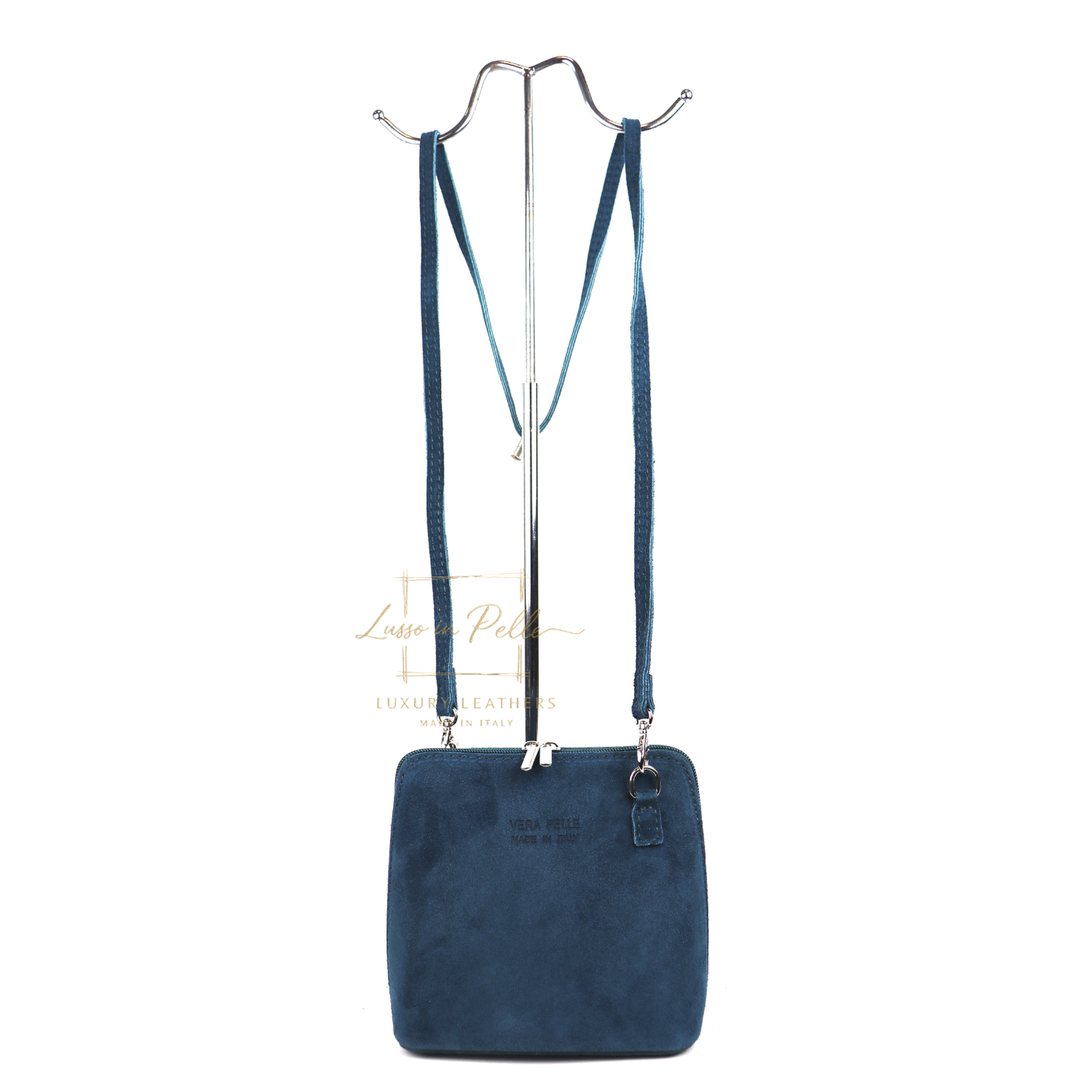 Ella Small Square Suede Crossbody Bag with Detachable Straps