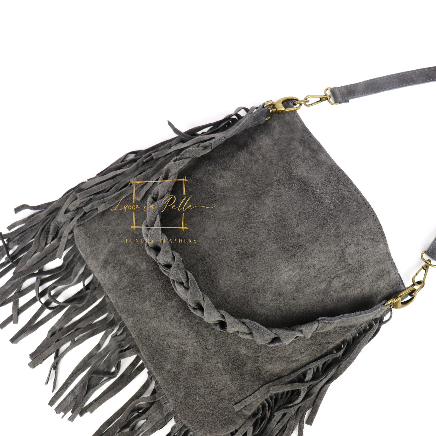 Marina Suede Shoulder & Crossbody Bag with Fringe
