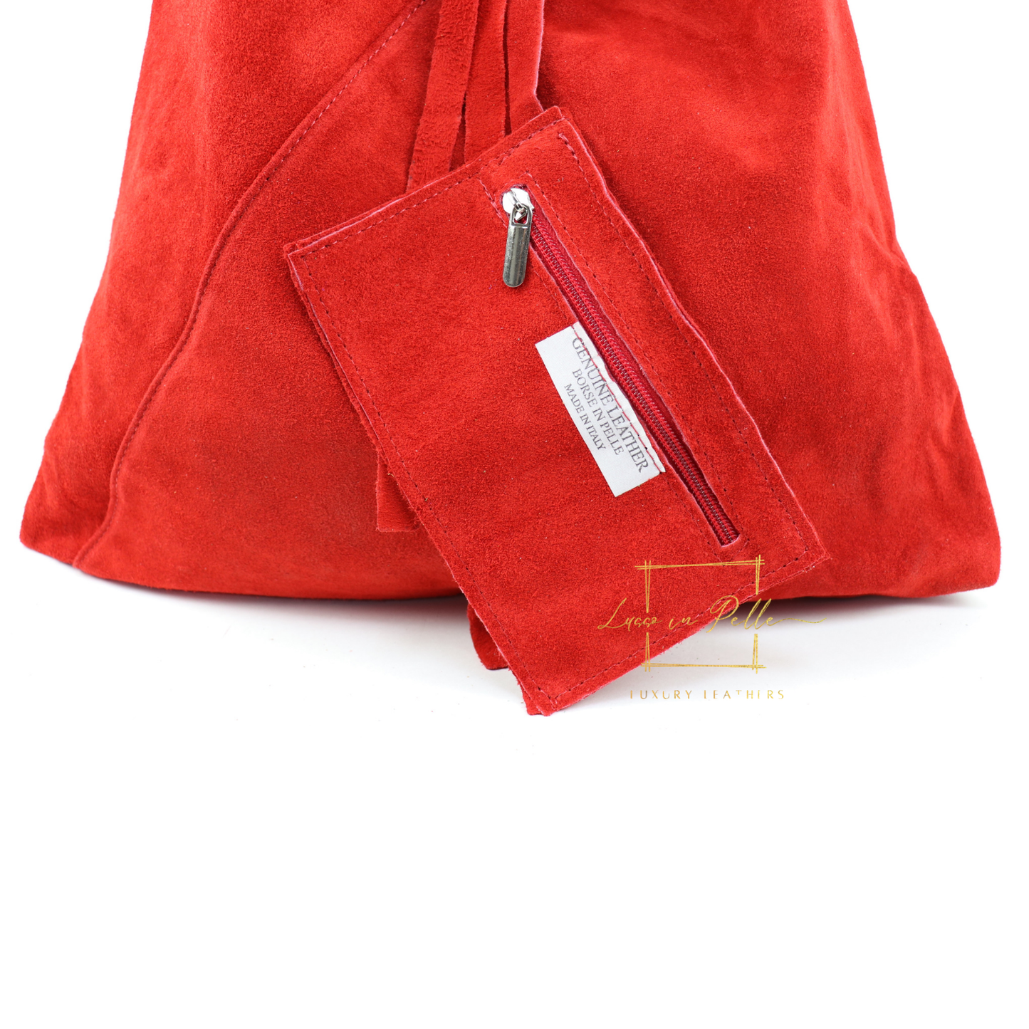 Milano Italian Suede Slouch Hobo Bag with Tan Leather Handle