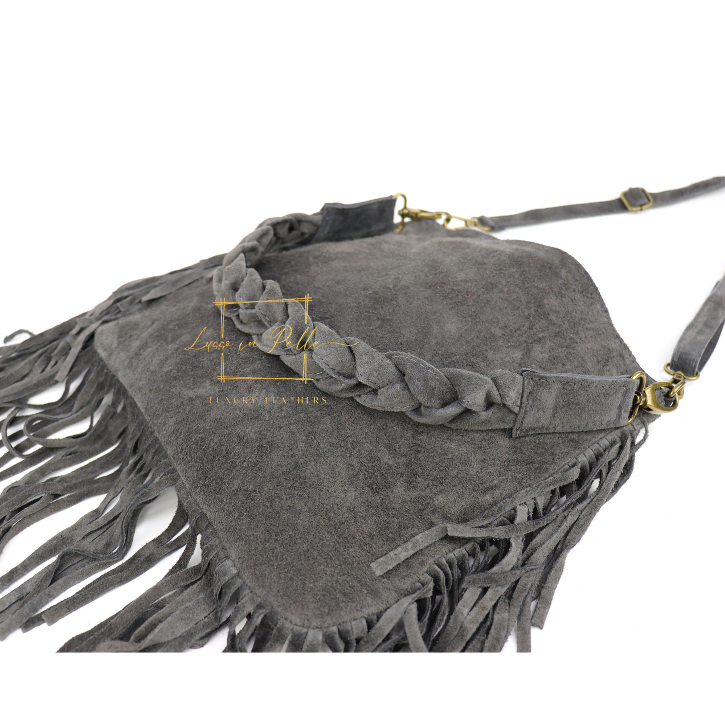 Marina Suede Shoulder & Crossbody Bag with Fringe