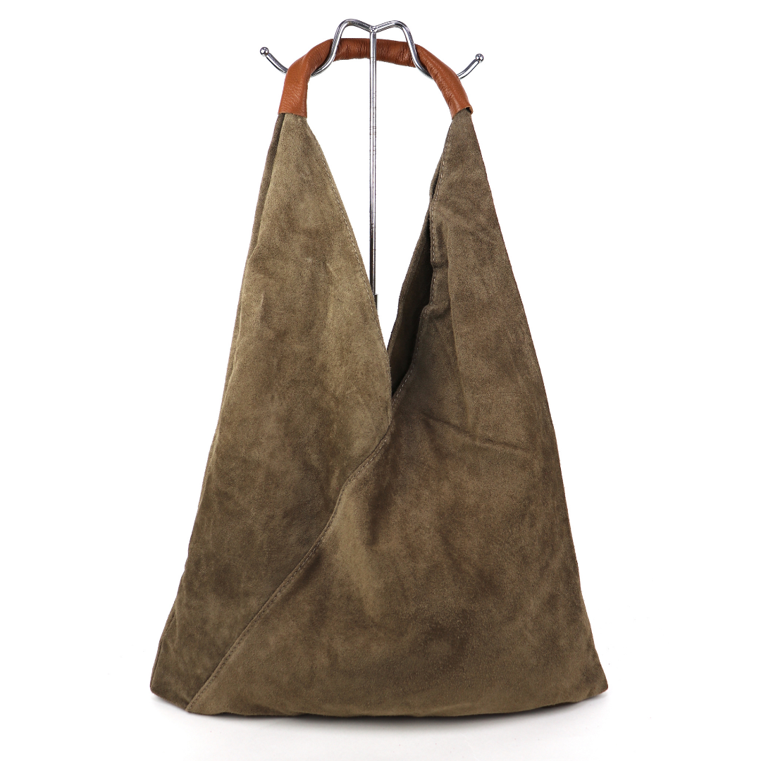 Large Genuine Italian Suede Tote Bag