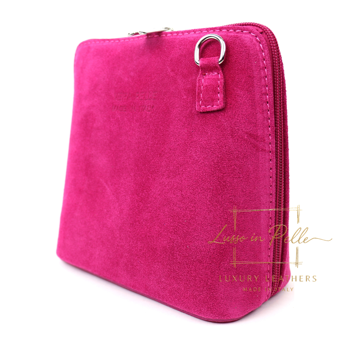 Ella Small Square Suede Crossbody Bag with Detachable Straps