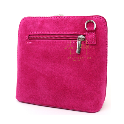 Ella Small Square Suede Crossbody Bag with Detachable Straps