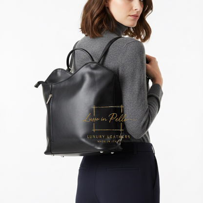 Nappa Leather Convertible Shoulder Bag & Backpack