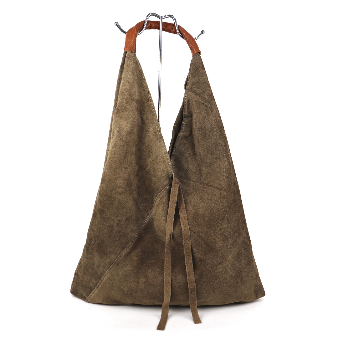 Large Genuine Italian Suede Tote Bag