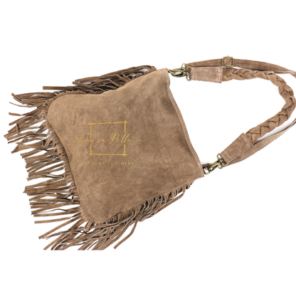 Marina Suede Shoulder & Crossbody Bag with Fringe