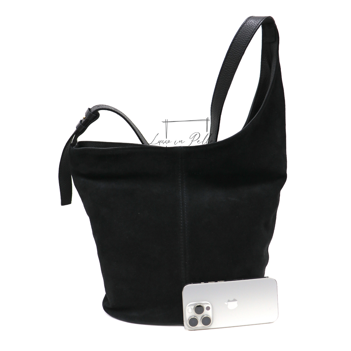 Capri Dual-Texture Bag with Adjustable Straps – Handmade Suede & Leather Purse