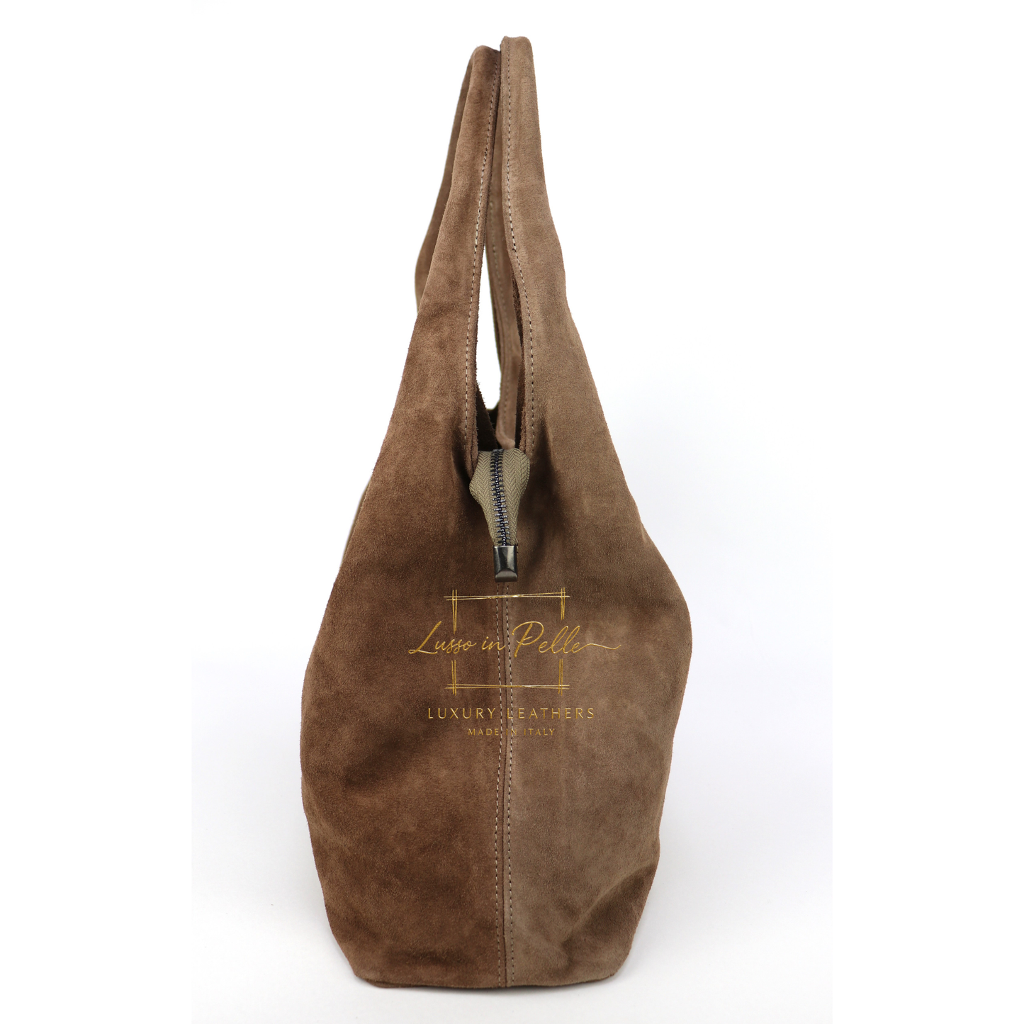 Lusso Large Double Handle Suede Shoulder Tote