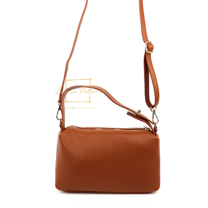 Top Handle Crossbody Leather Bad with Adjustable Detachable Straps