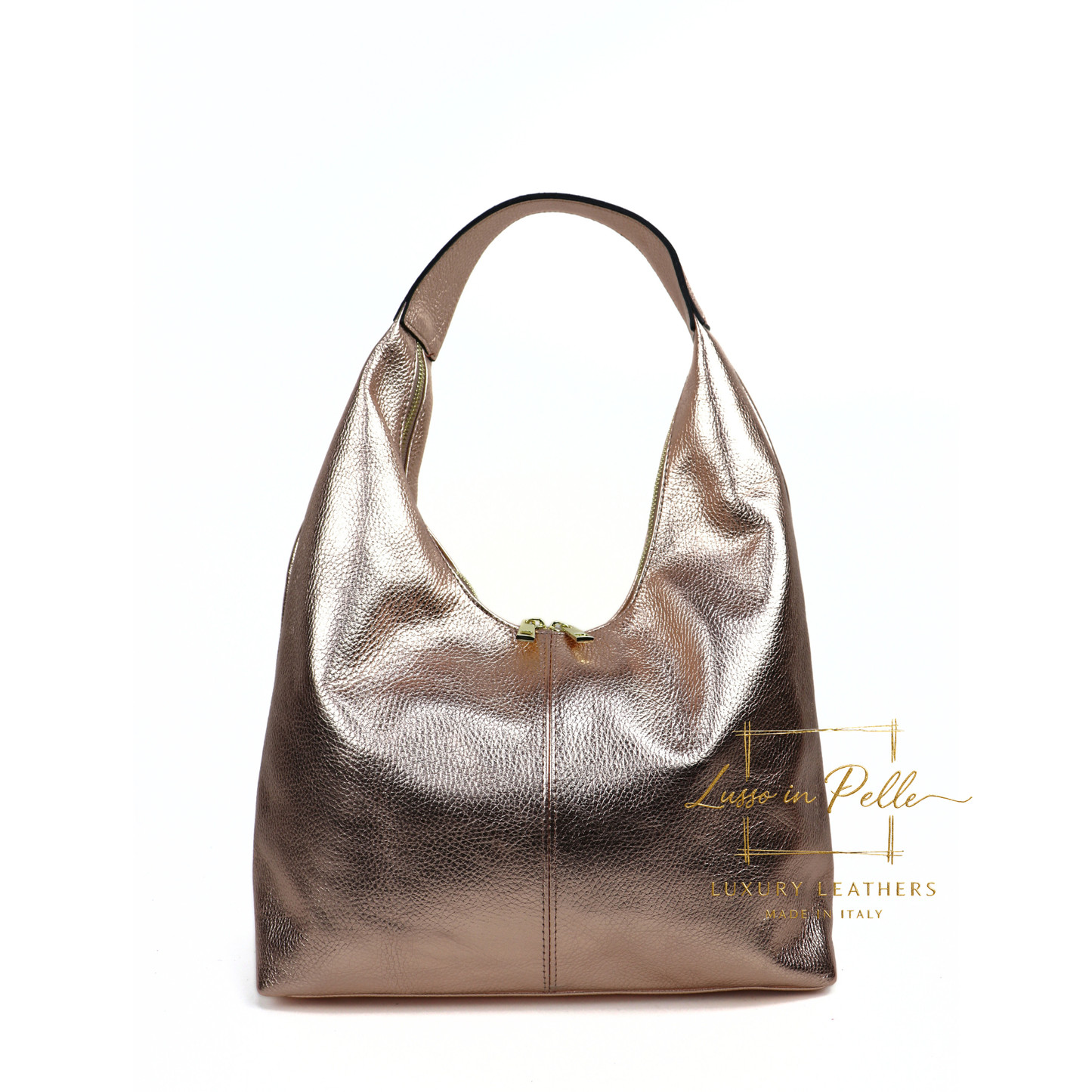 Structured Shoulder Bag with Gold Hardware