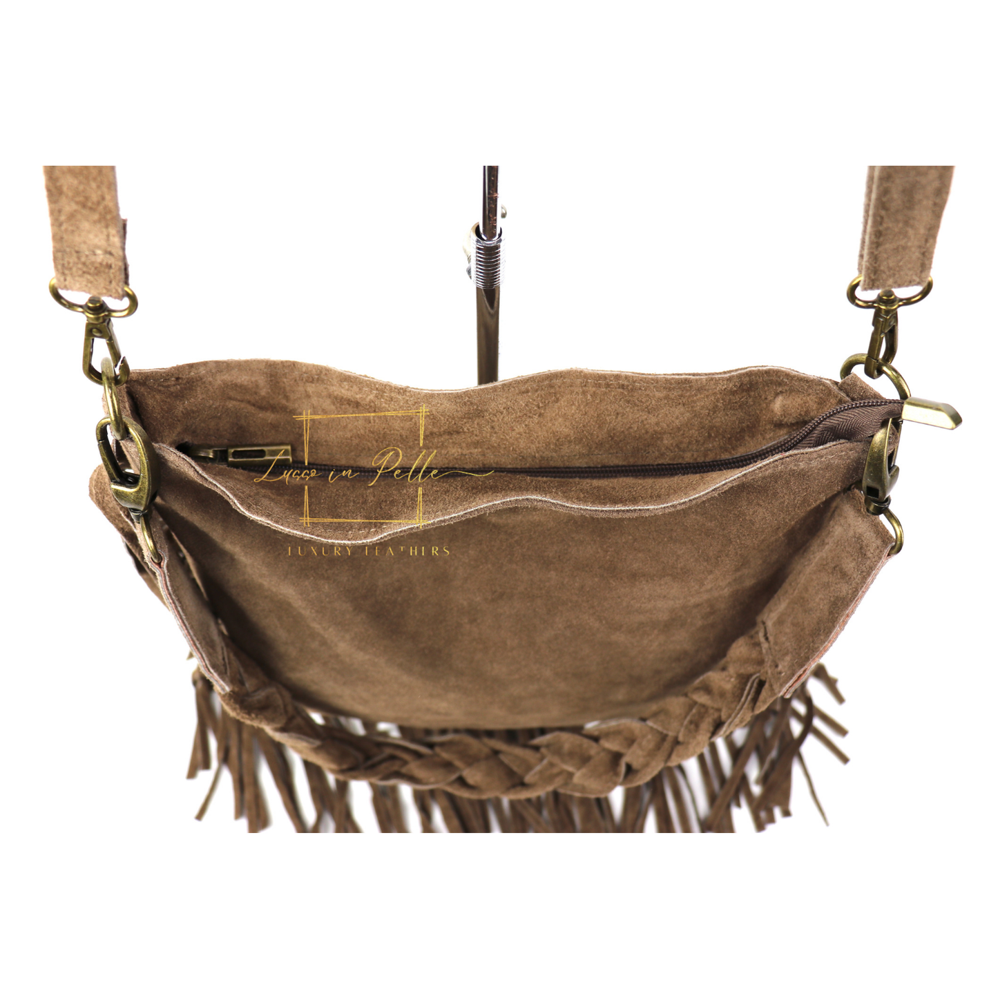 Marina Suede Shoulder & Crossbody Bag with Fringe