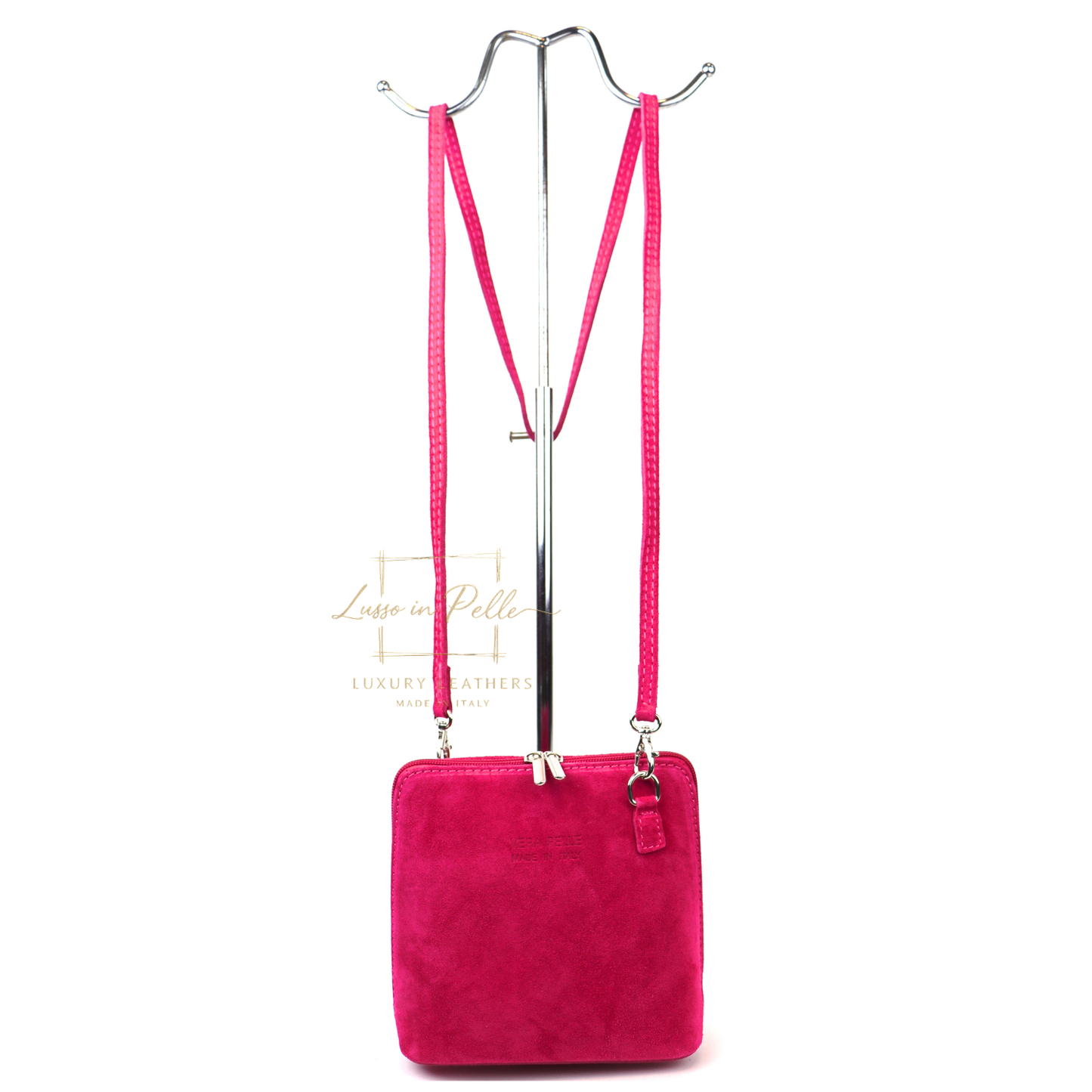 Ella Small Square Suede Crossbody Bag with Detachable Straps