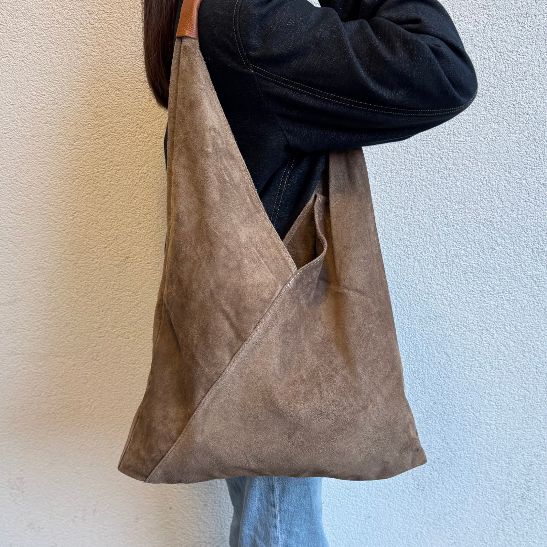 Large Genuine Italian Suede Tote Bag