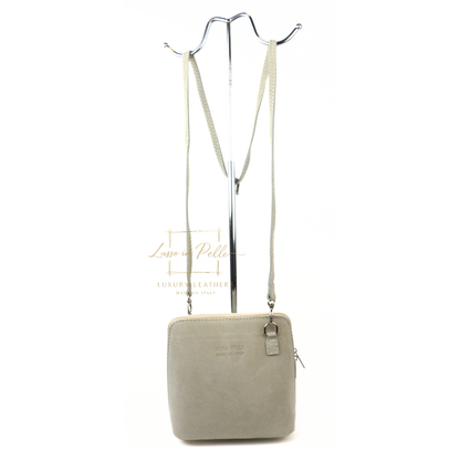 Ella Small Square Suede Crossbody Bag with Detachable Straps