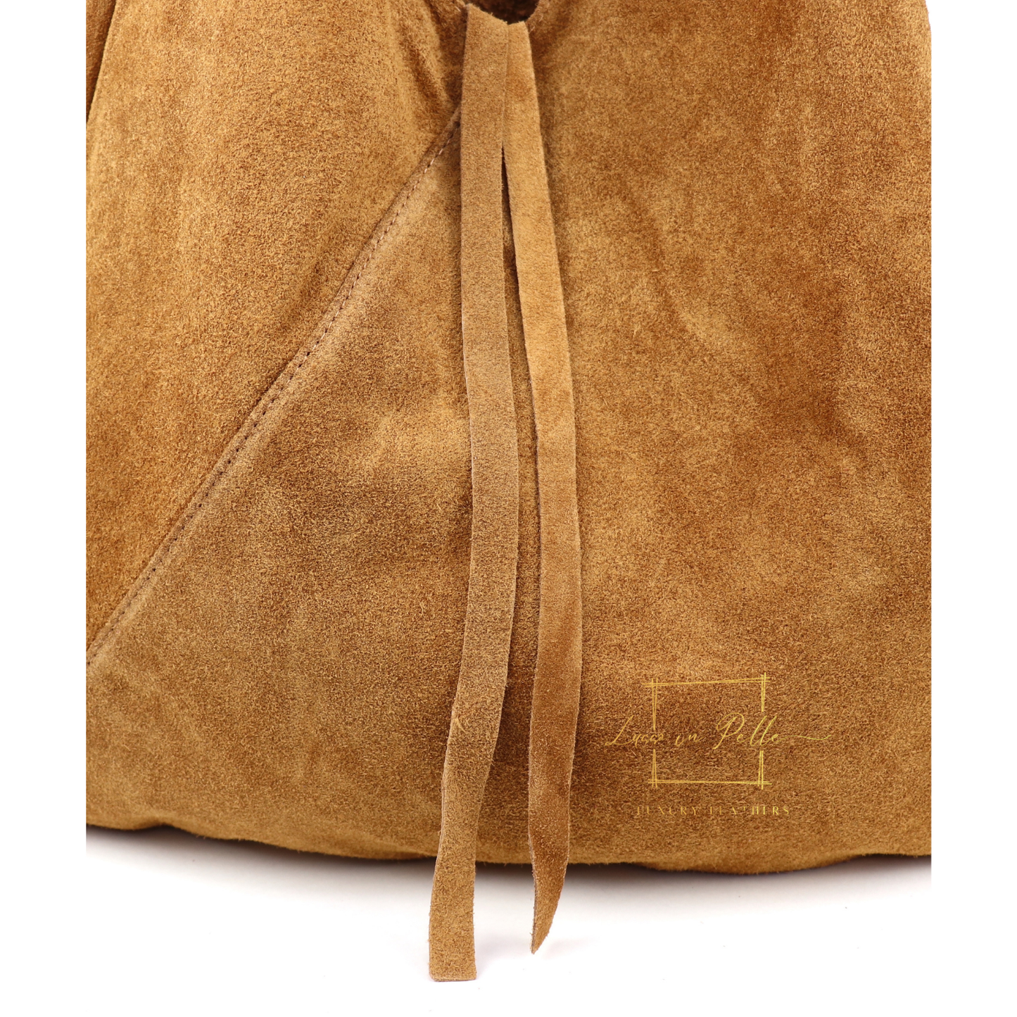 Milano Italian Suede Slouch Hobo Bag with Tan Leather Handle