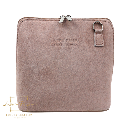 Ella Small Square Suede Crossbody Bag with Detachable Straps